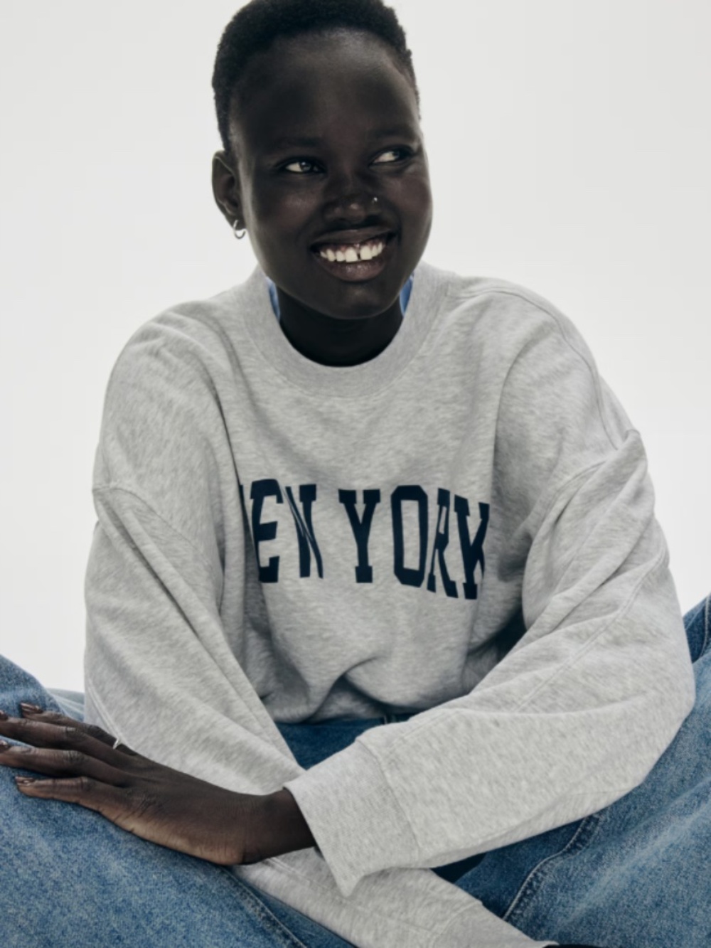 H&M New York Crop Crewneck Sweatshirt